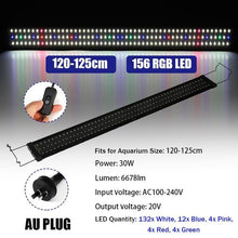 Load image into Gallery viewer, Super Slim 156 LED RGB Aquarium Lighting 30W Full Spectrum Aquatic Plant Light 120-125CM Extensible Clip on Lamp for Fish Tank
